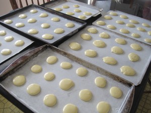 floured cookie sheet, anise cookie dough, cookie dough, anise cookies,