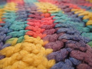 crocheted potholder, varigated yarn potholder, yarn,crochet,